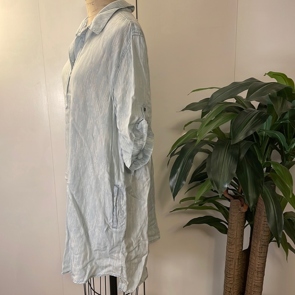 Philosophy short sleeve light blue heather midi dress with pockets - Picture 3 of 8